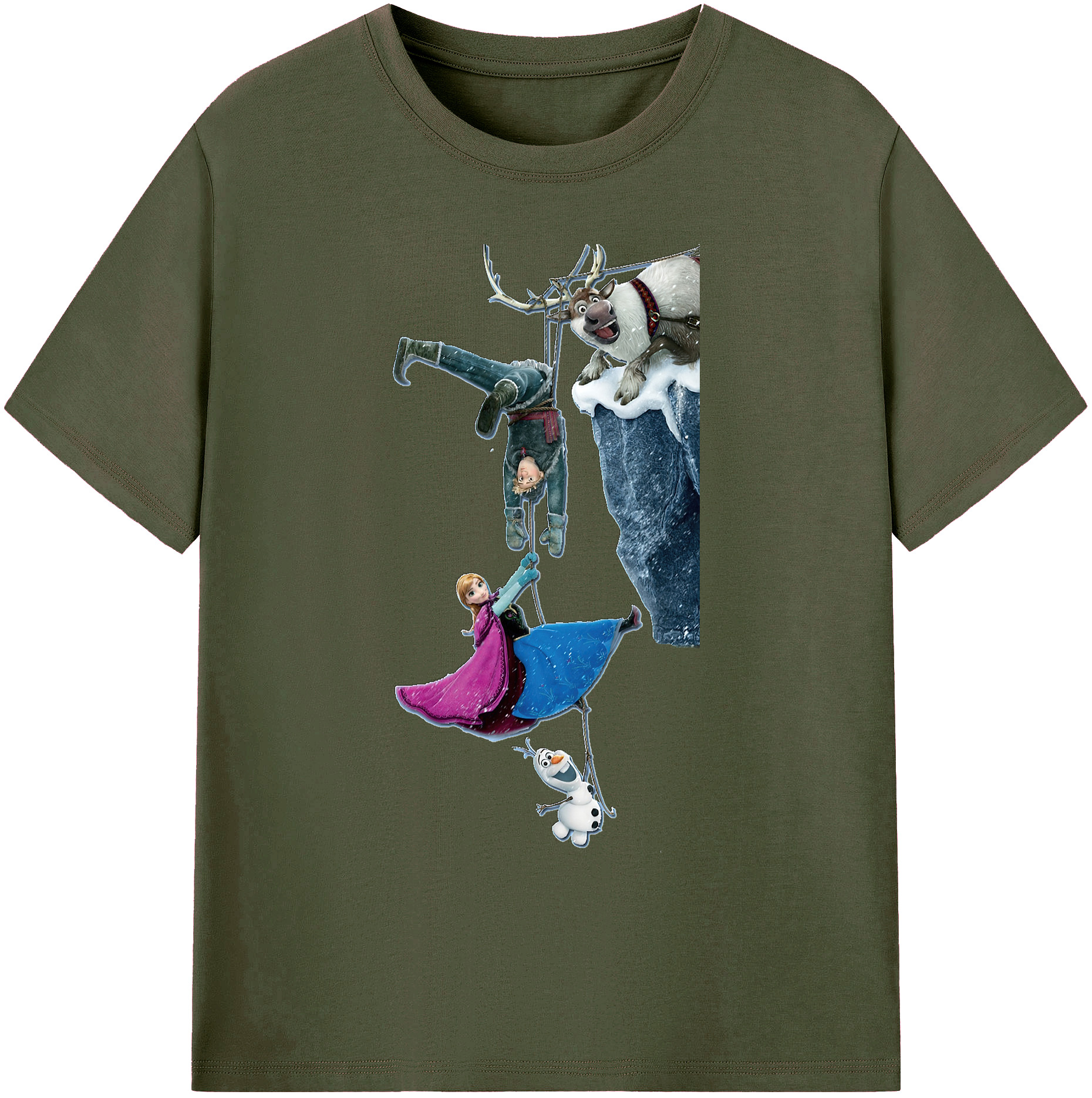 （画像用） アナと雪の女王 アンナ エルサ Frozen Anna Elsa 綿100％ メンズ半袖Tシャツ｜肌触りやわらか＆通気性